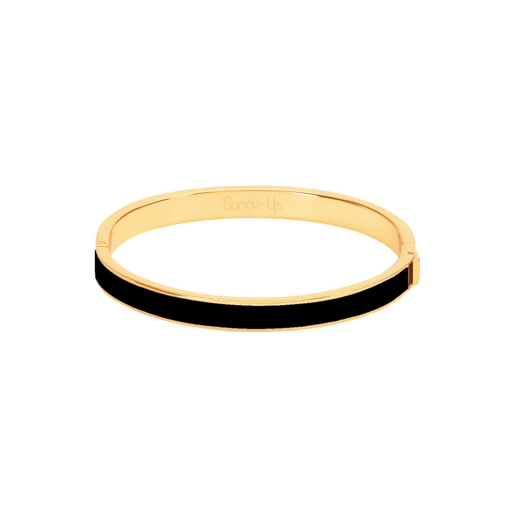 BANGLE Bracelet 7 mm T1, black/light gold