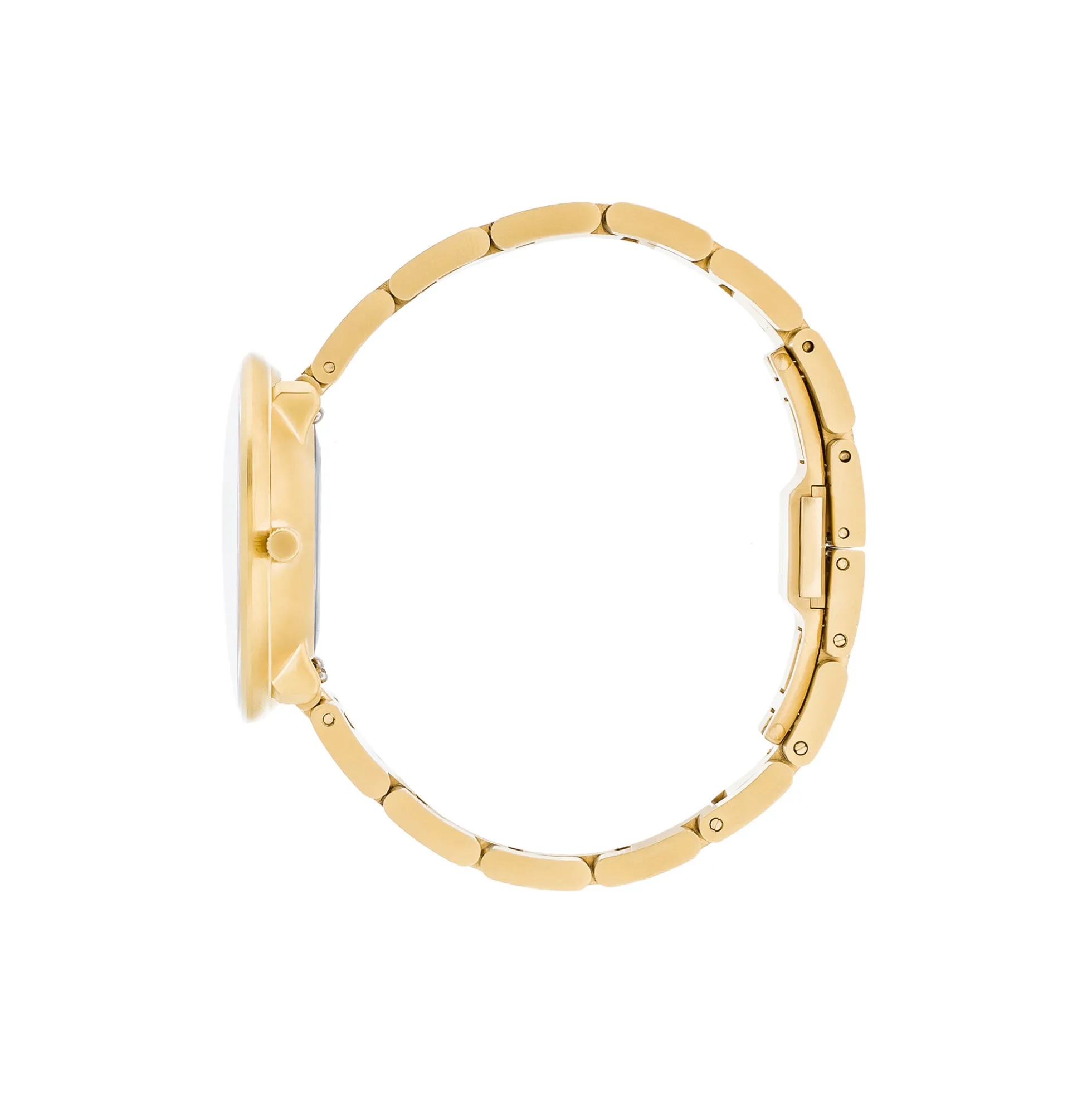 Bankers armbåndsur, white/gold/gold