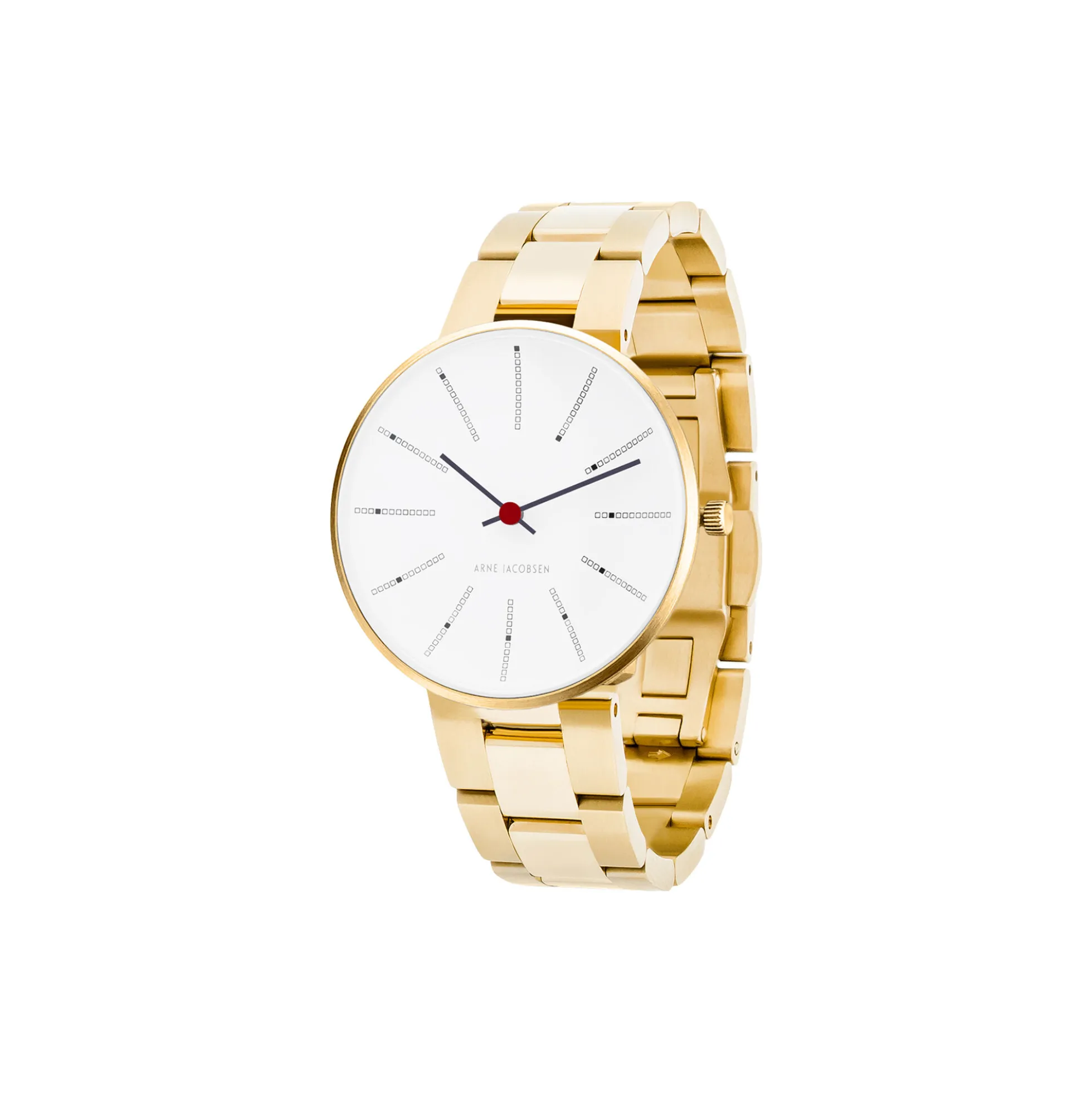 Bankers armbåndsur, white/gold/gold