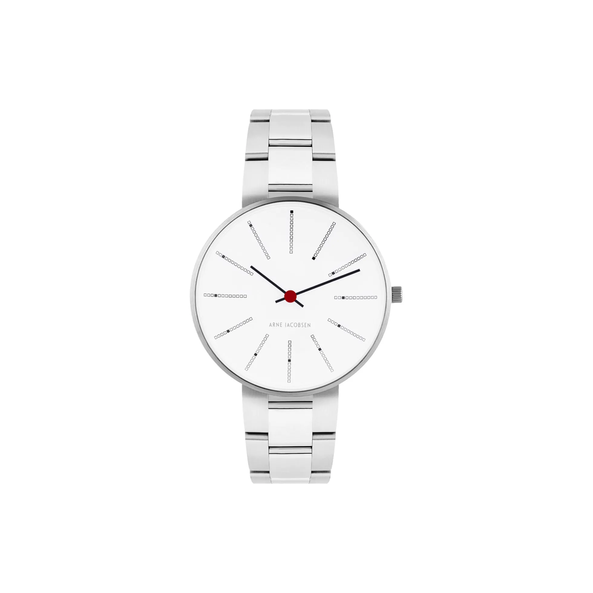 Bankers armbåndsur, white/steel/steel