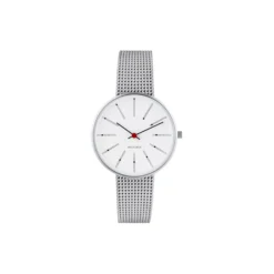 Bankers armbåndsur, white/steel/matt steel