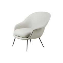 Bat Lounge Chair Fully Upholstered with Low Back, Plain 0026/black matt