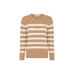 BBJumper BBEcoveroAutStripeK, camel/offw