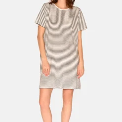 Bea Shortsleeved Dress, pavement stripe