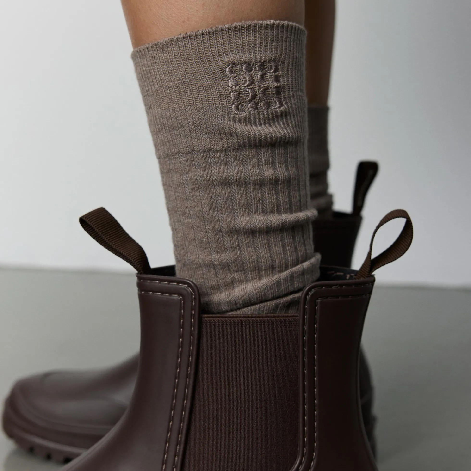 BEATHASW KNEE SOCK x 2, camel melange