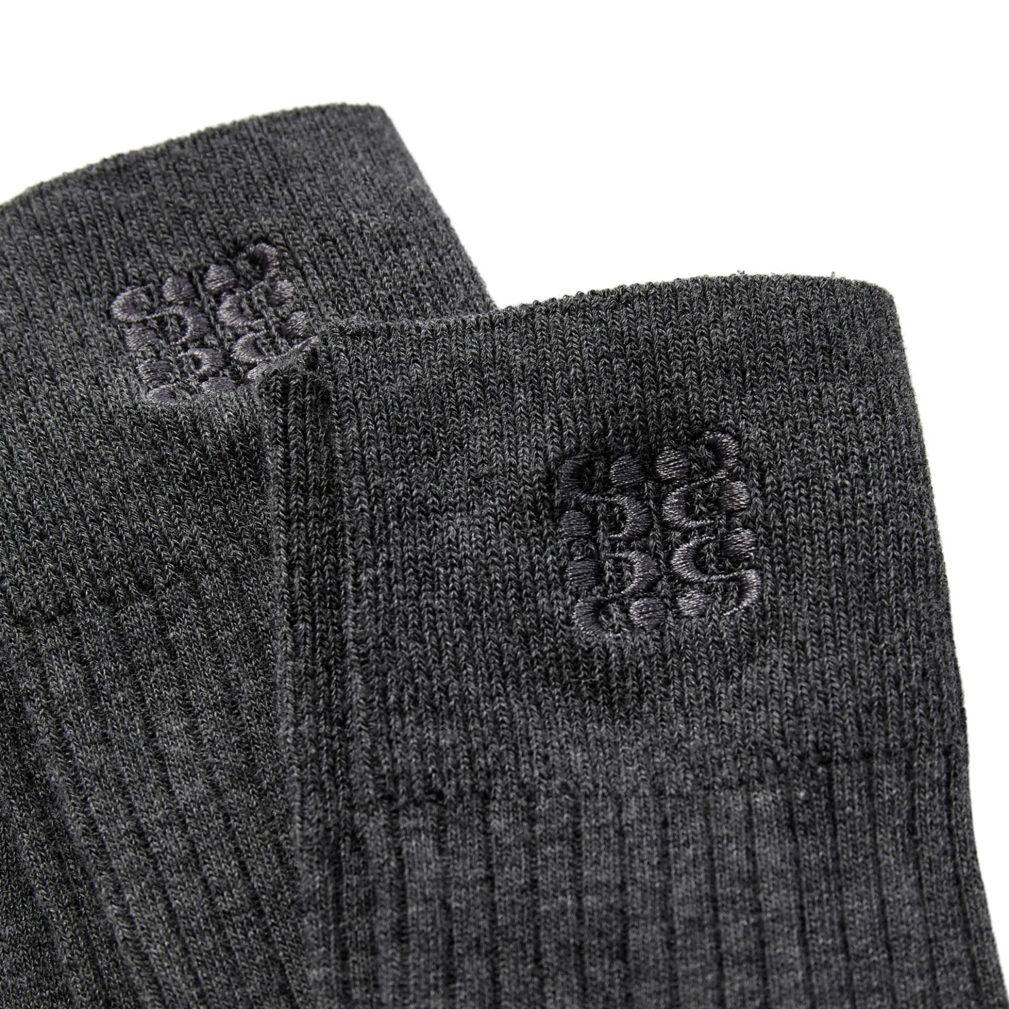 BEATHASW KNEE SOCK x 2, dark grey melange