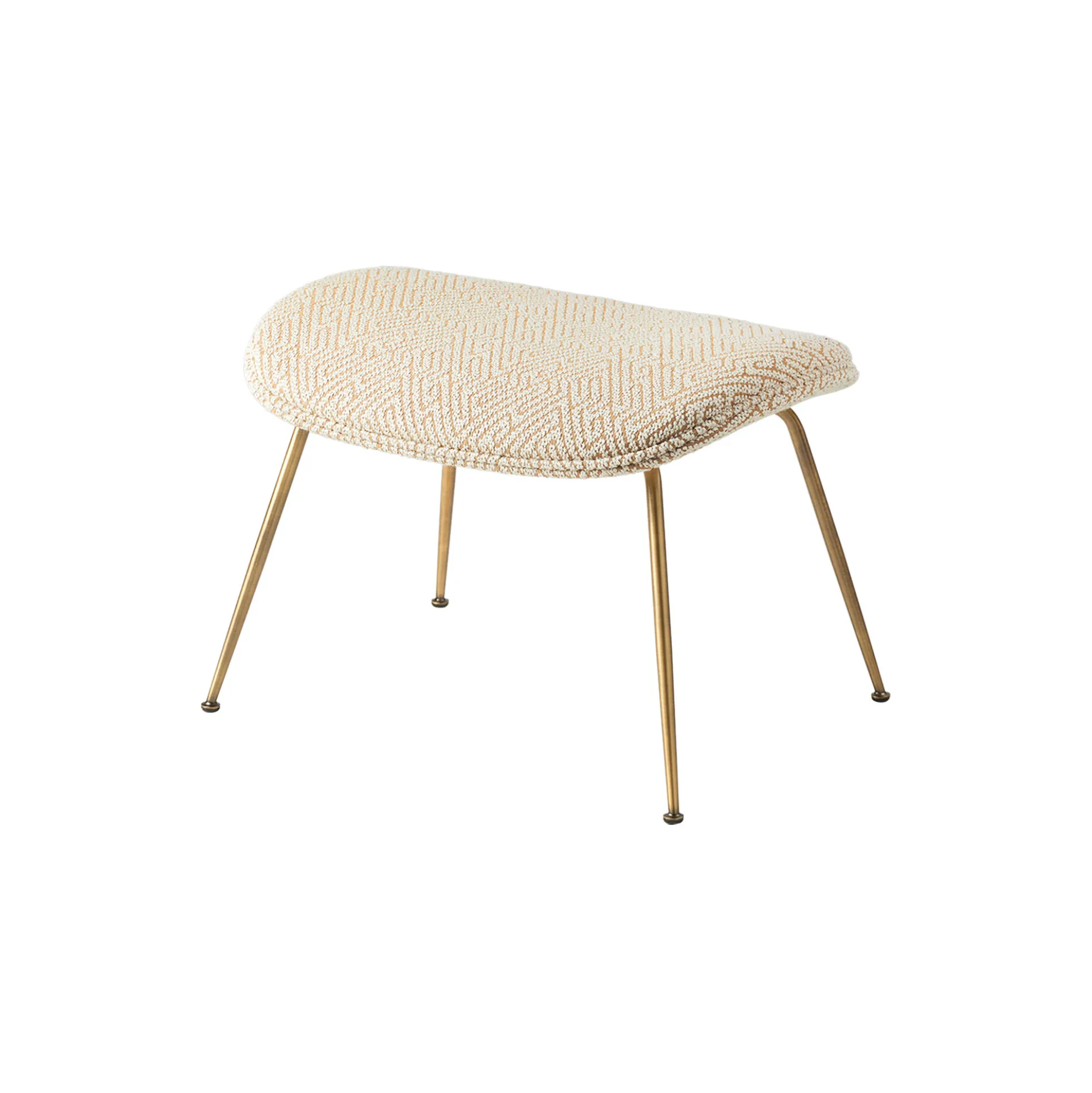 Beetle Ottoman Fully Upholstered, Dora Boucle 0002/antique brass