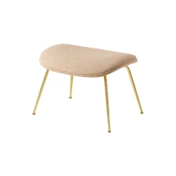 Beetle Ottoman Fully Upholstered, Around Bouclé 004/brass semi matt