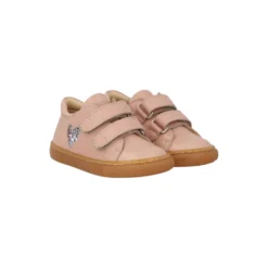 Begynder sneaker med funklende glitterhjerte, rosebud/pastel multi glitter