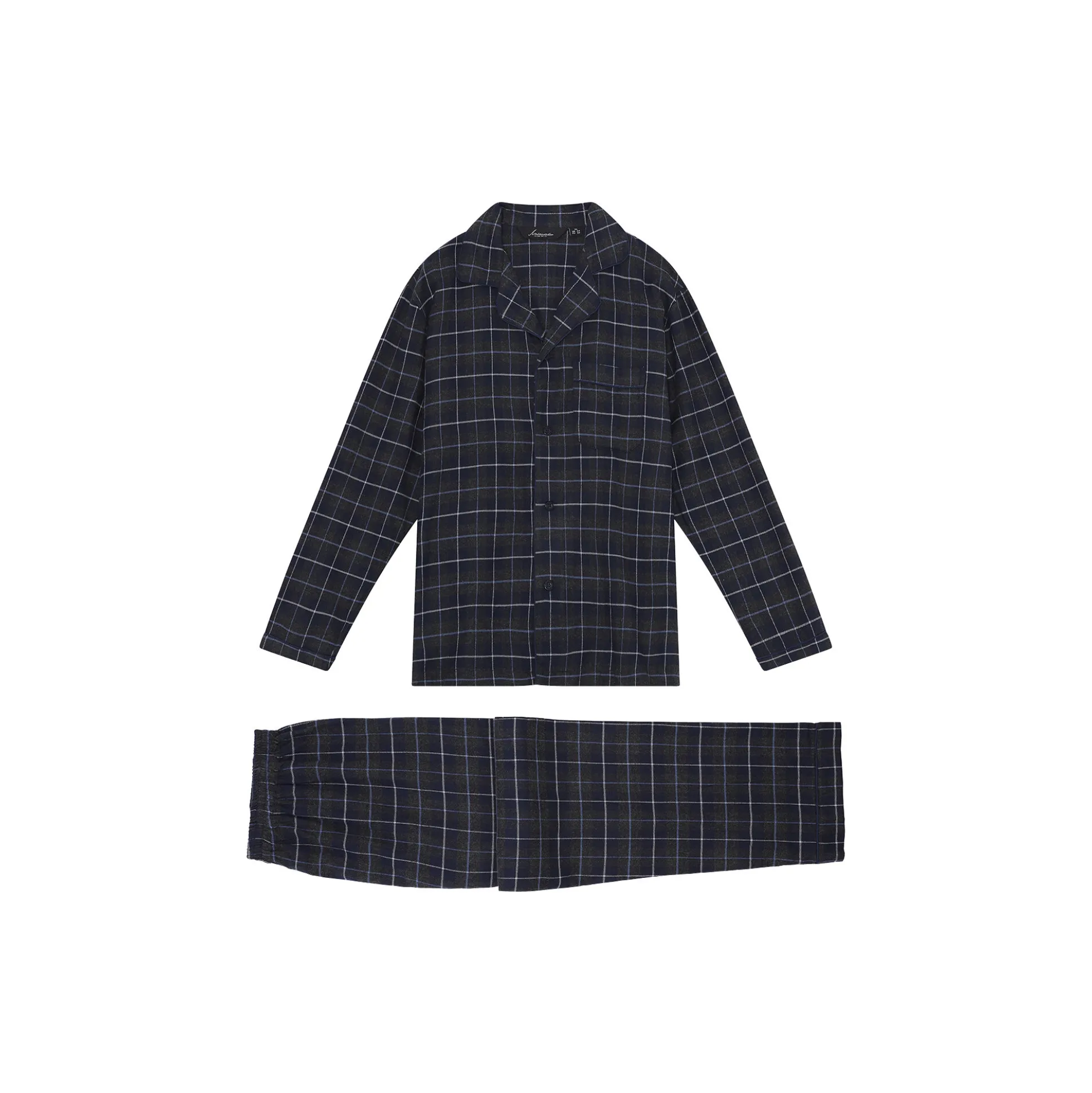 Bergen Pyjamas, navy/antrasit melange/blue/white/dark grey piping