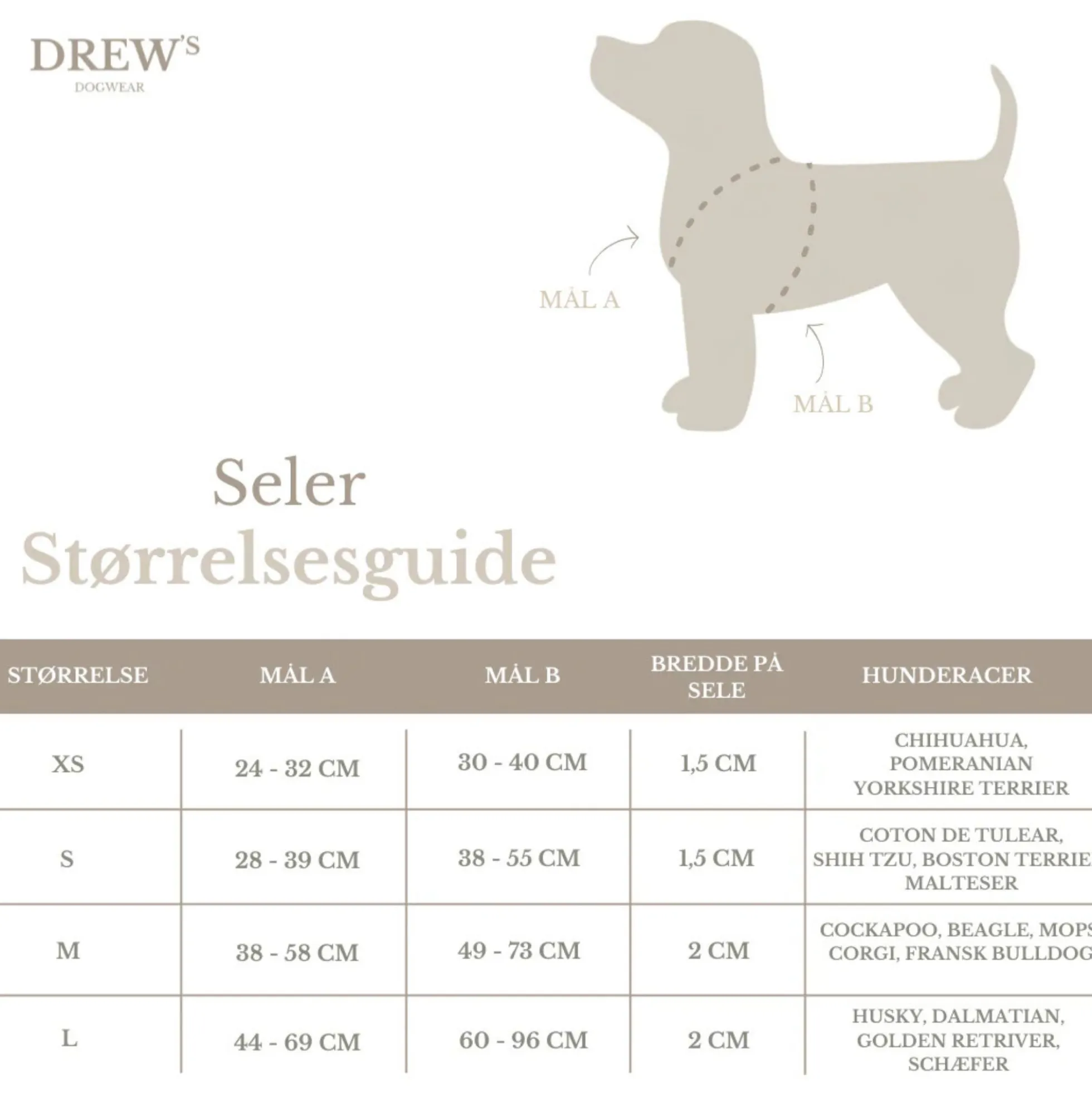 Blød & justerbar hundesele, chocolate