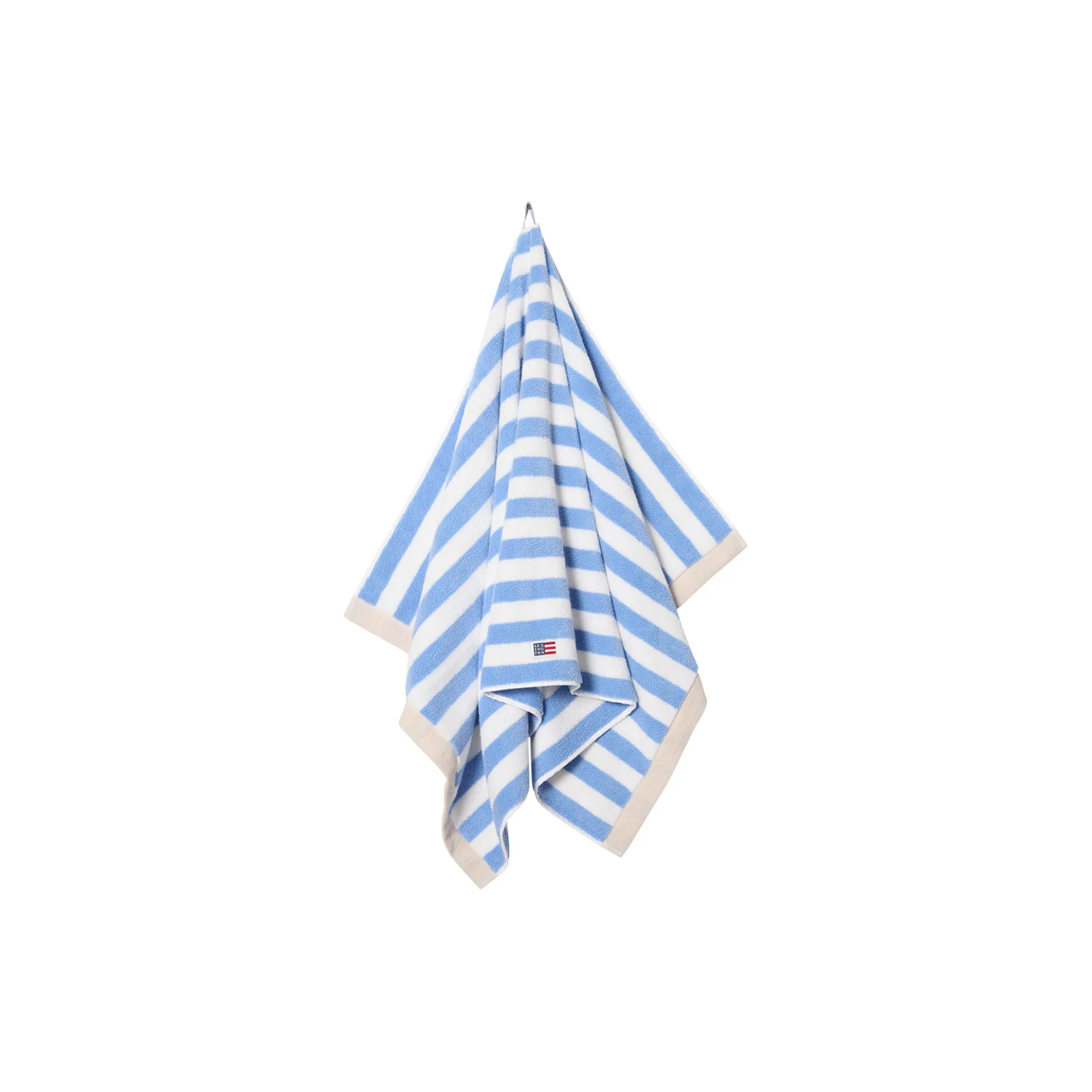 Block Striped Towel, sky blue/white/moonbeam