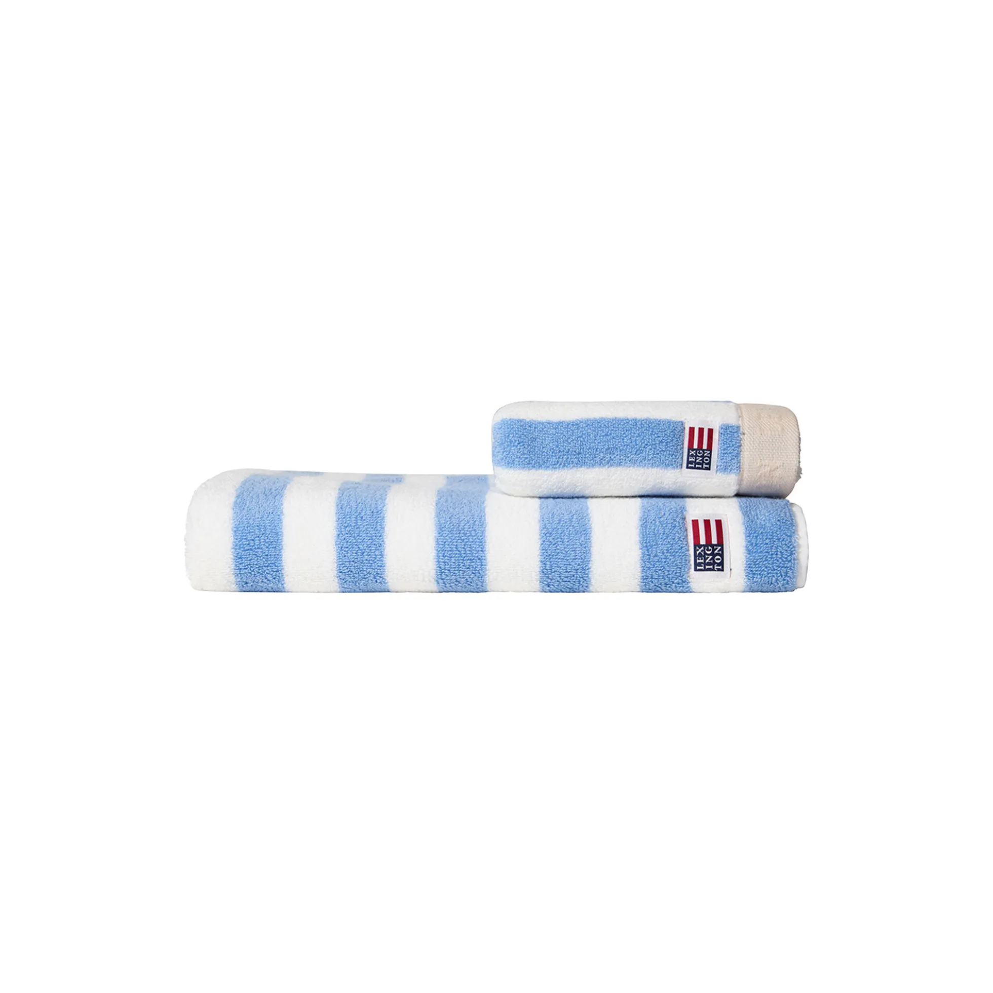 Block Striped Towel, sky blue/white/moonbeam