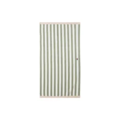 Block Striped Towel, vintage green/white/moonbeam