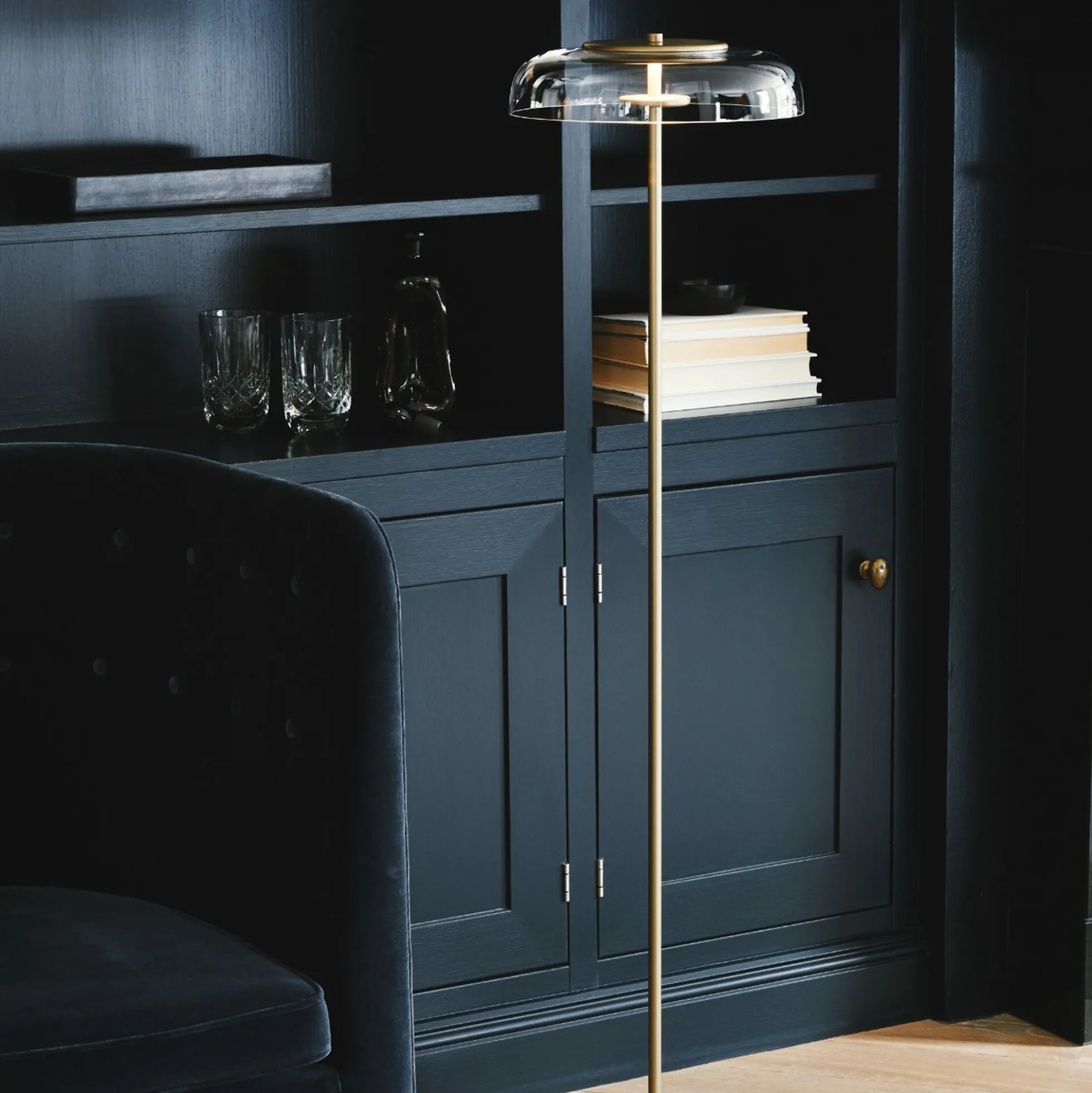 Blossi Floor Lamp, nordic gold/clear
