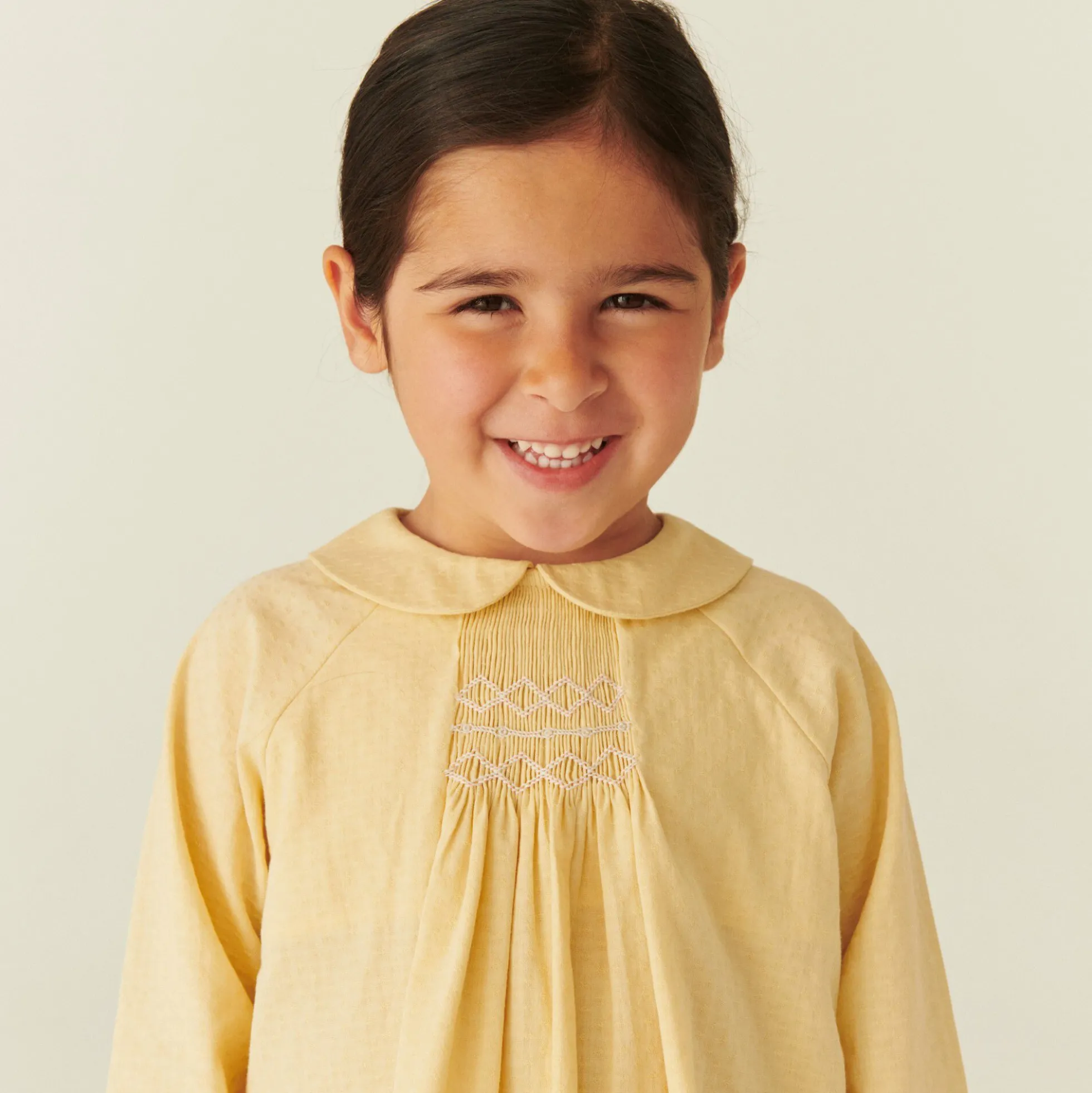 Blouse LS w. Smock Emb.