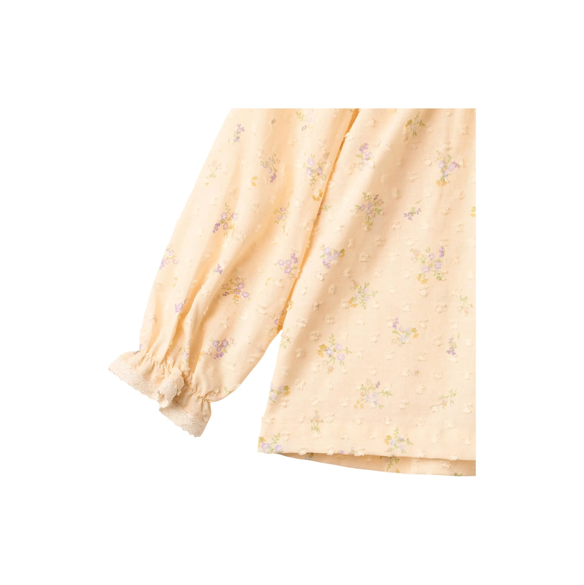 Blouse Merle, barely apricot flowers