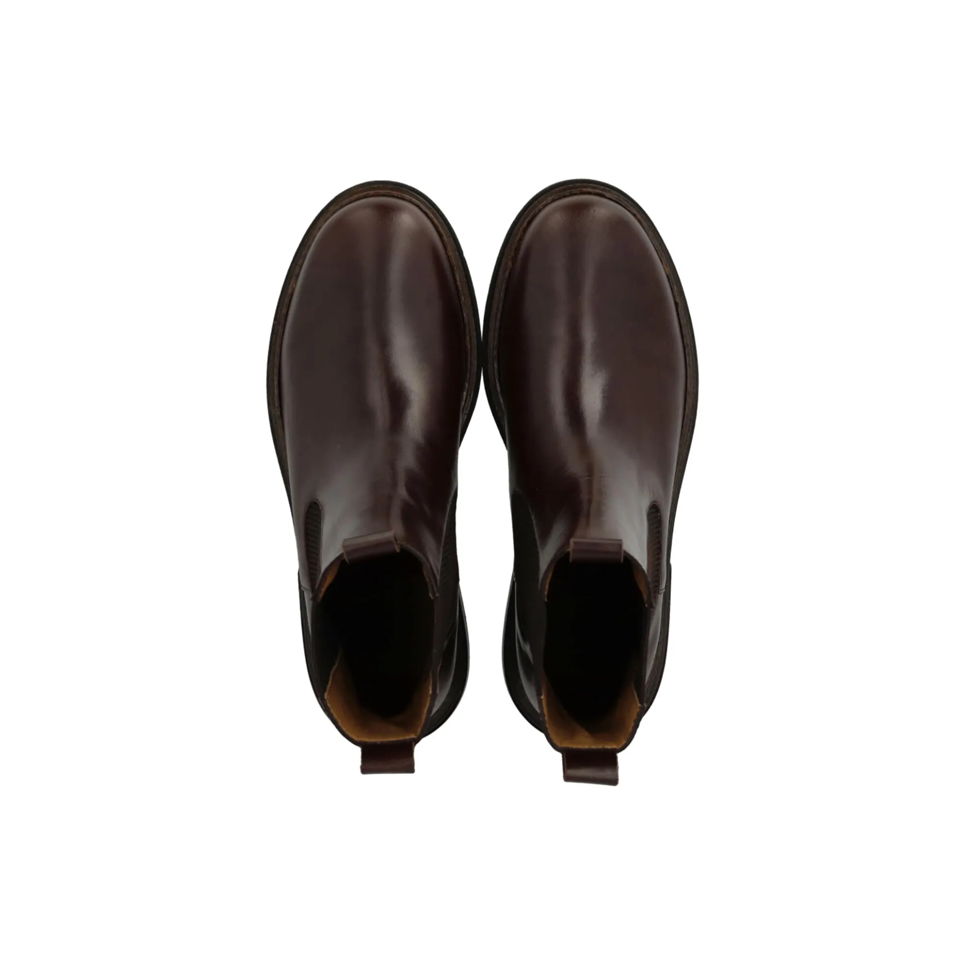 Boot with elastic, dark brown/dark brown