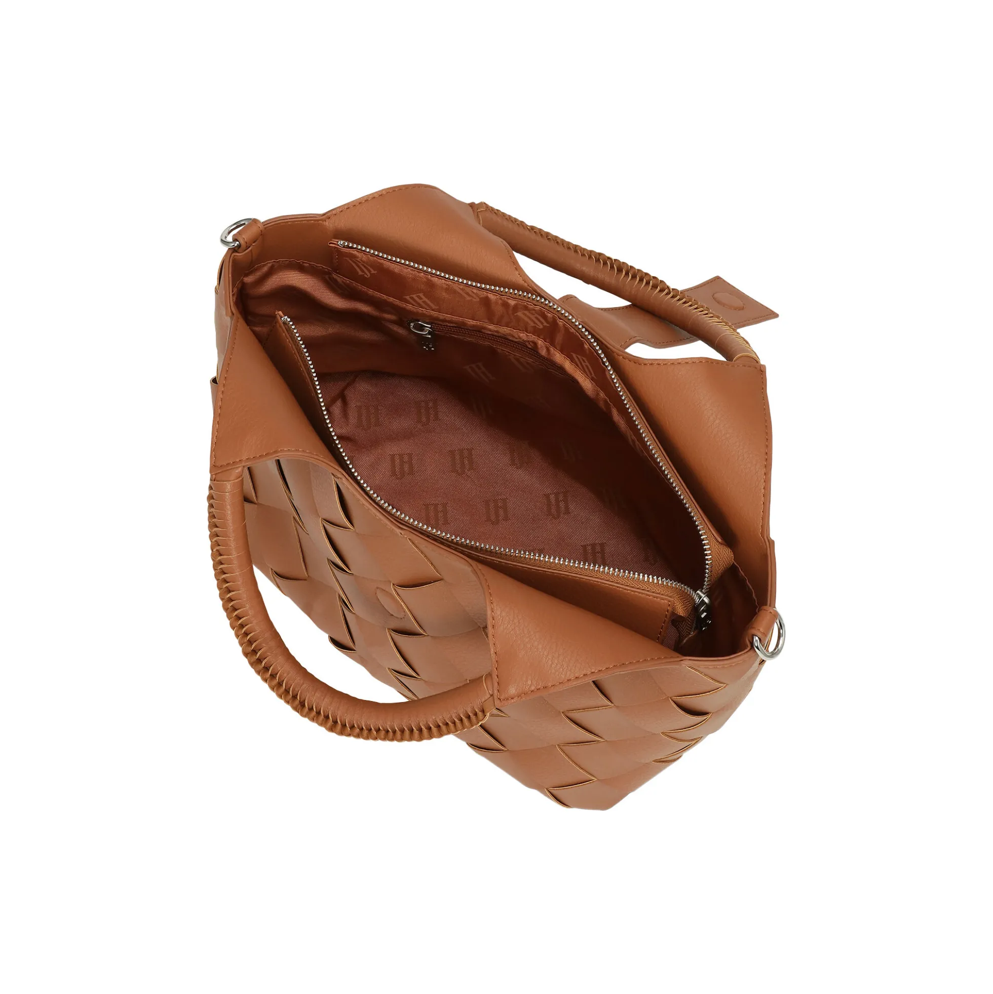 Braided Handbag, cognac