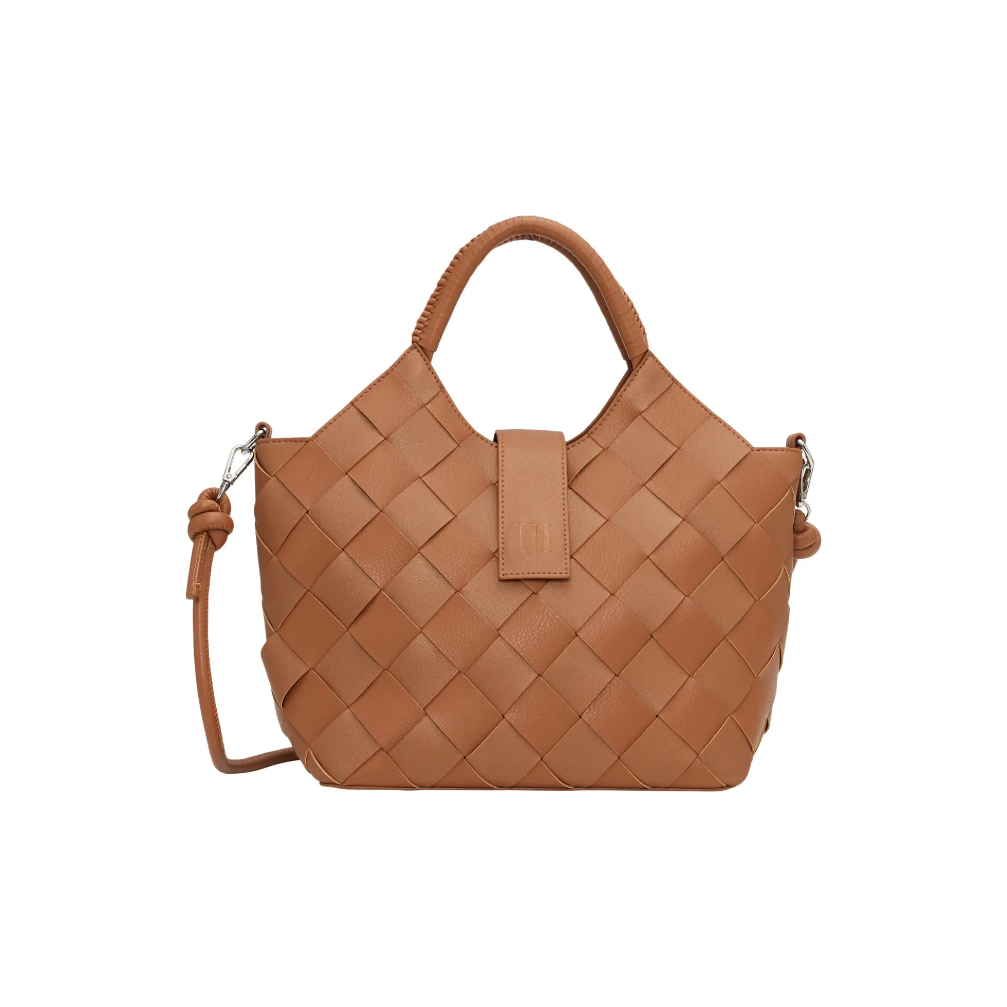 Braided Handbag, cognac