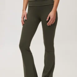 Butter Soft Flare Tights All day, charcoal olive