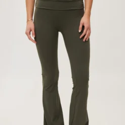 Butter Soft Flare Tights All day, charcoal olive