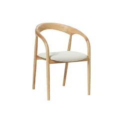 Camille Dining Table with Seat Cushion, off white/light ash