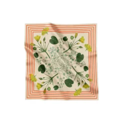 Candy Striped Blossom silketørklæde, sand/orange red