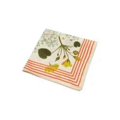 Candy Striped Blossom silketørklæde, sand/orange red