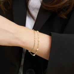 Carmen chain armbånd, sølvbelagt