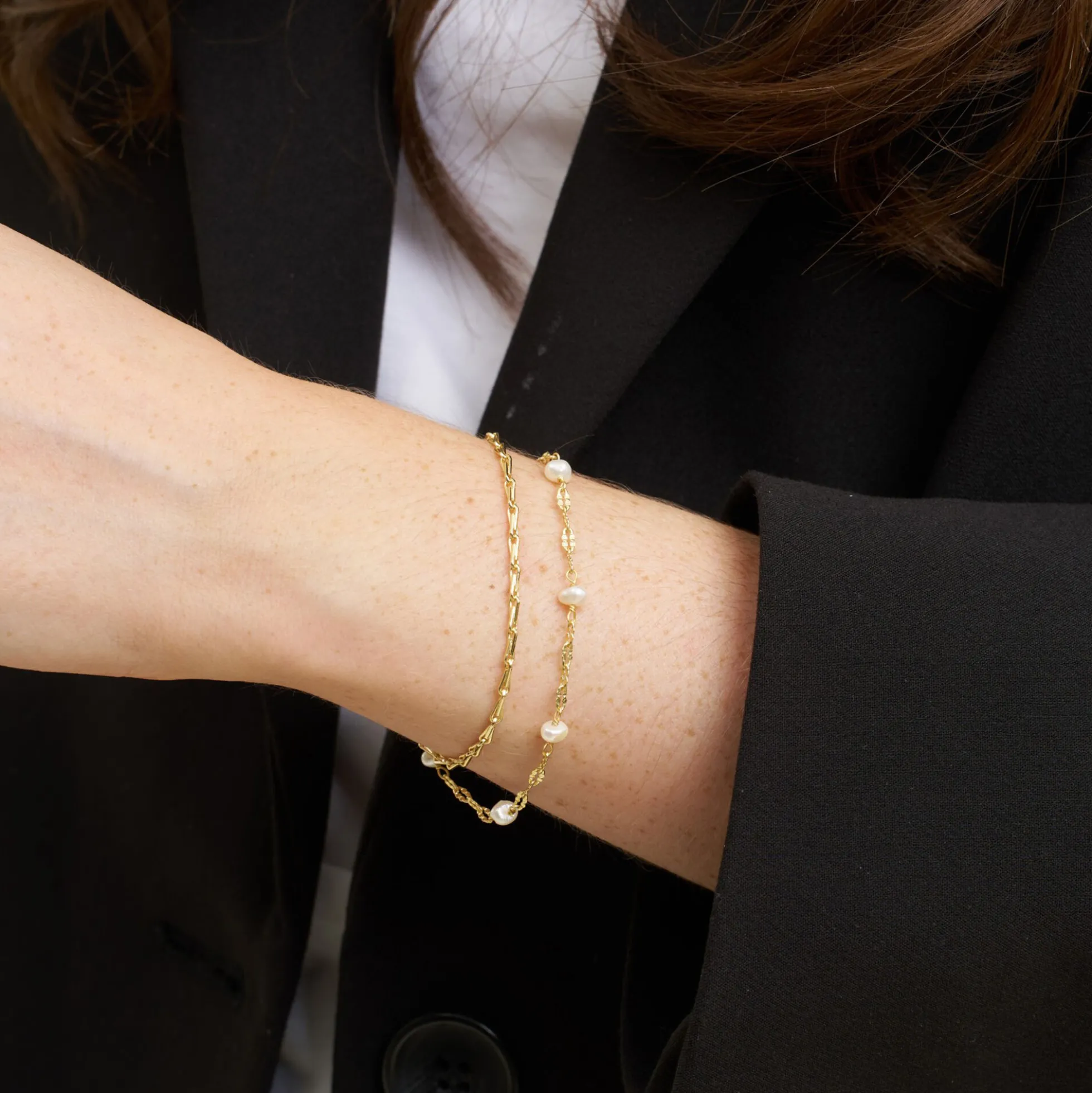 Carmen chain armbånd, sølvbelagt