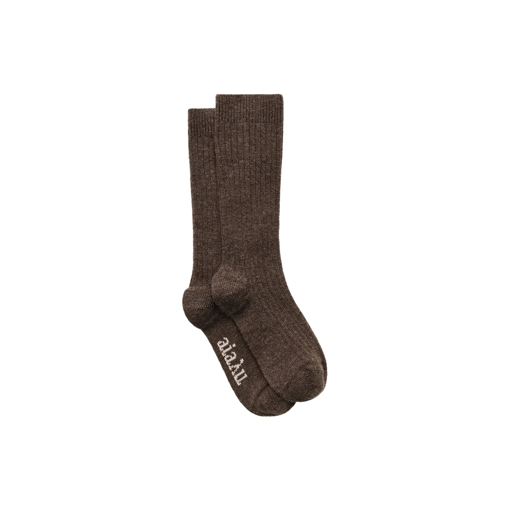 Cashmere Sock, dark brown melange