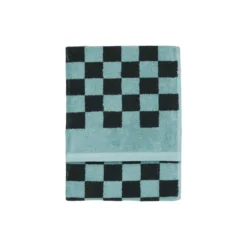 Checker håndklæde, aquamarine