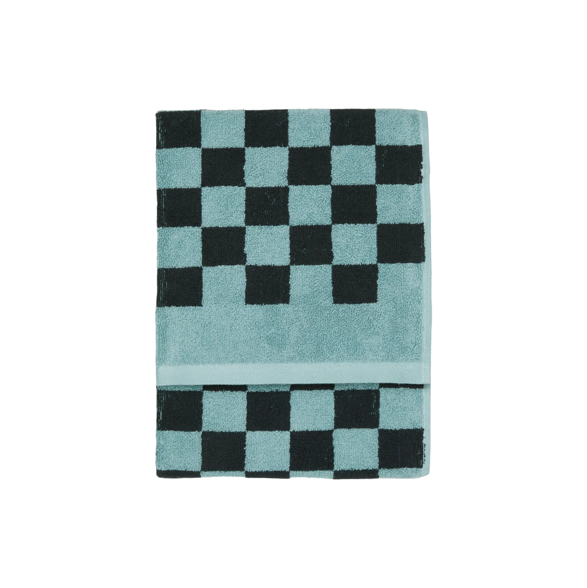 Checker håndklæde, aquamarine