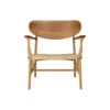 CH22 loungestol, olieret teak/eg/natur