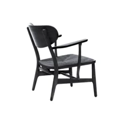 CH22 loungestol, sortlakeret eg/sort