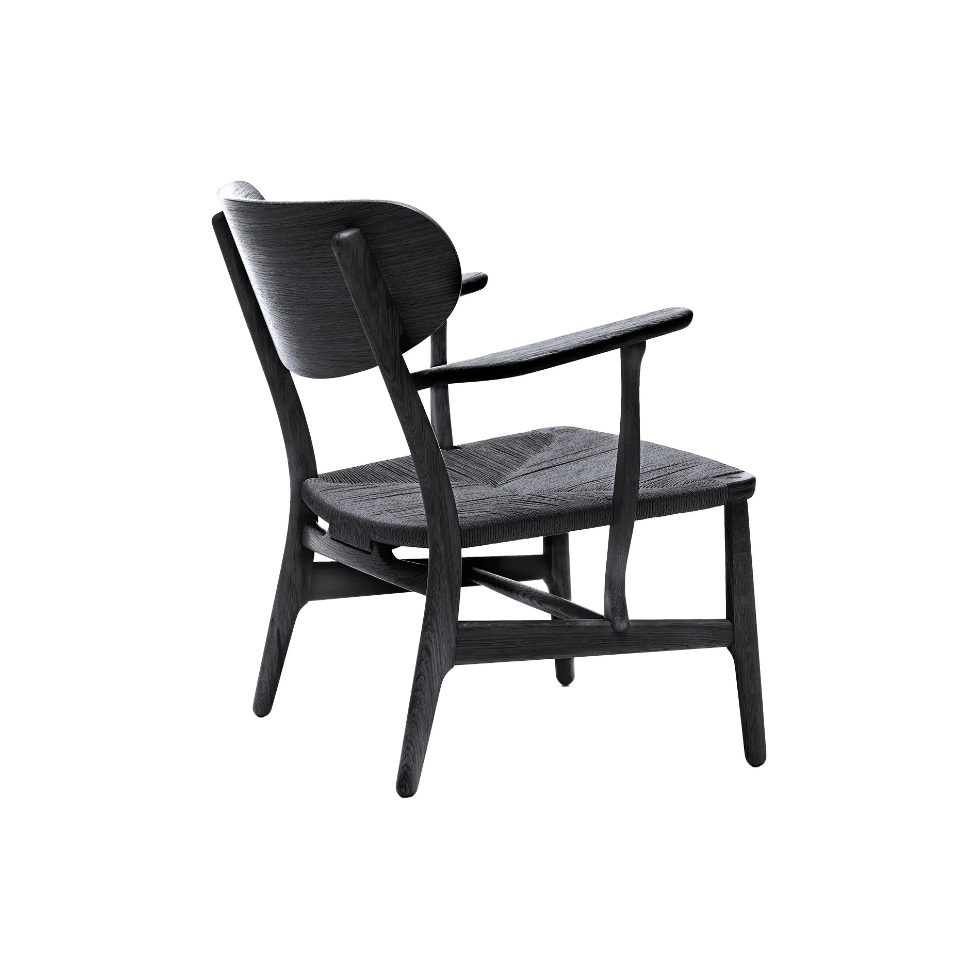 CH22 loungestol, sortlakeret eg/sort
