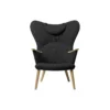 CH78 Mama Bear loungestol, black/sæbebehandlet eg