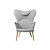 CH78 Mama Bear loungestol, light grey/olieret eg