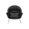 CH468 Oculus Chair loungestol, sort/rustfrit stål