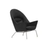 CH468 Oculus Chair loungestol, sort/rustfrit stål