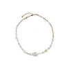Chunky Glamour Pearl Necklace White & Rose, gold