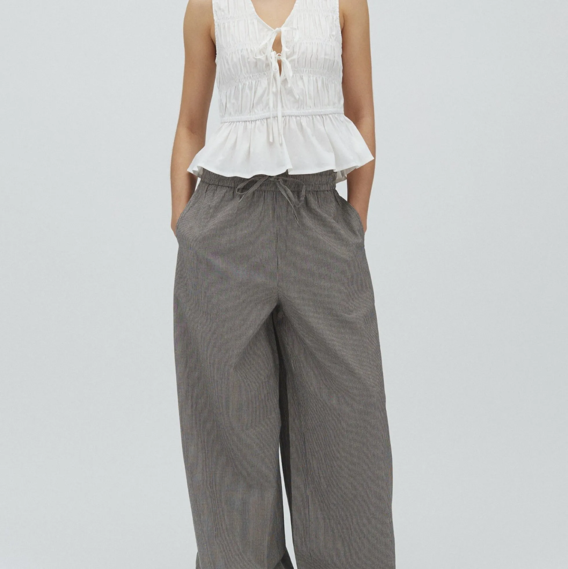 Clari-M Pant, java white stripe