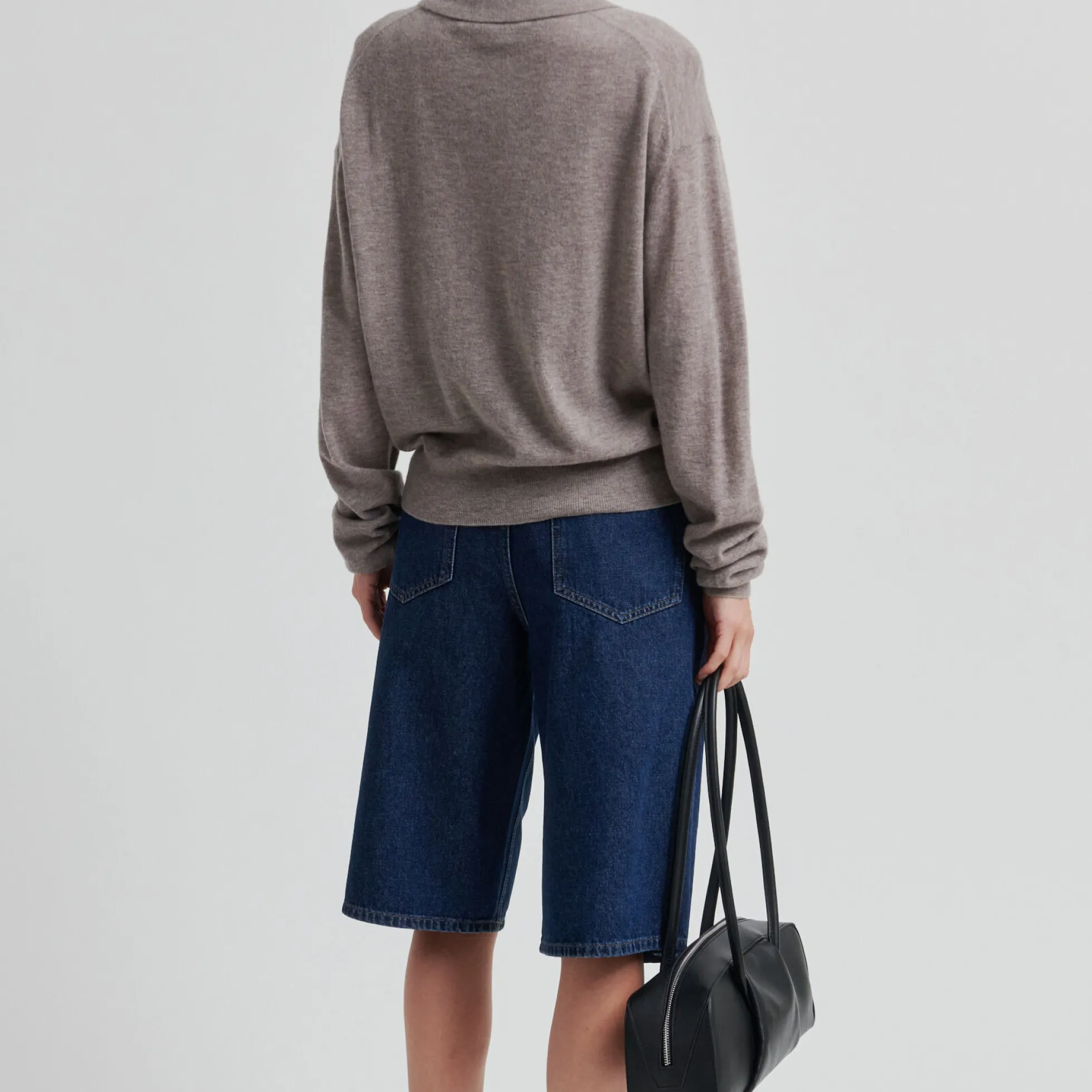 Claro Knit Polo, mid brown melange