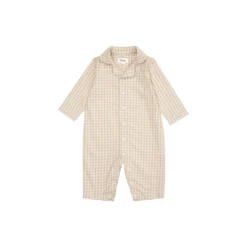 Classic PJ Suit, beige gingham