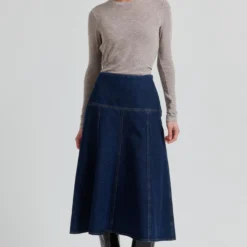 Columbo Denim Skirt, dark blue denim