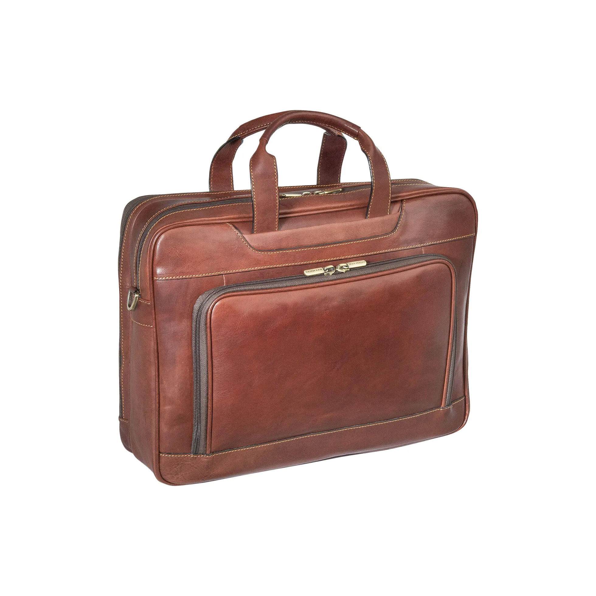 2 Compartment Laptop Briefcase, dark brown