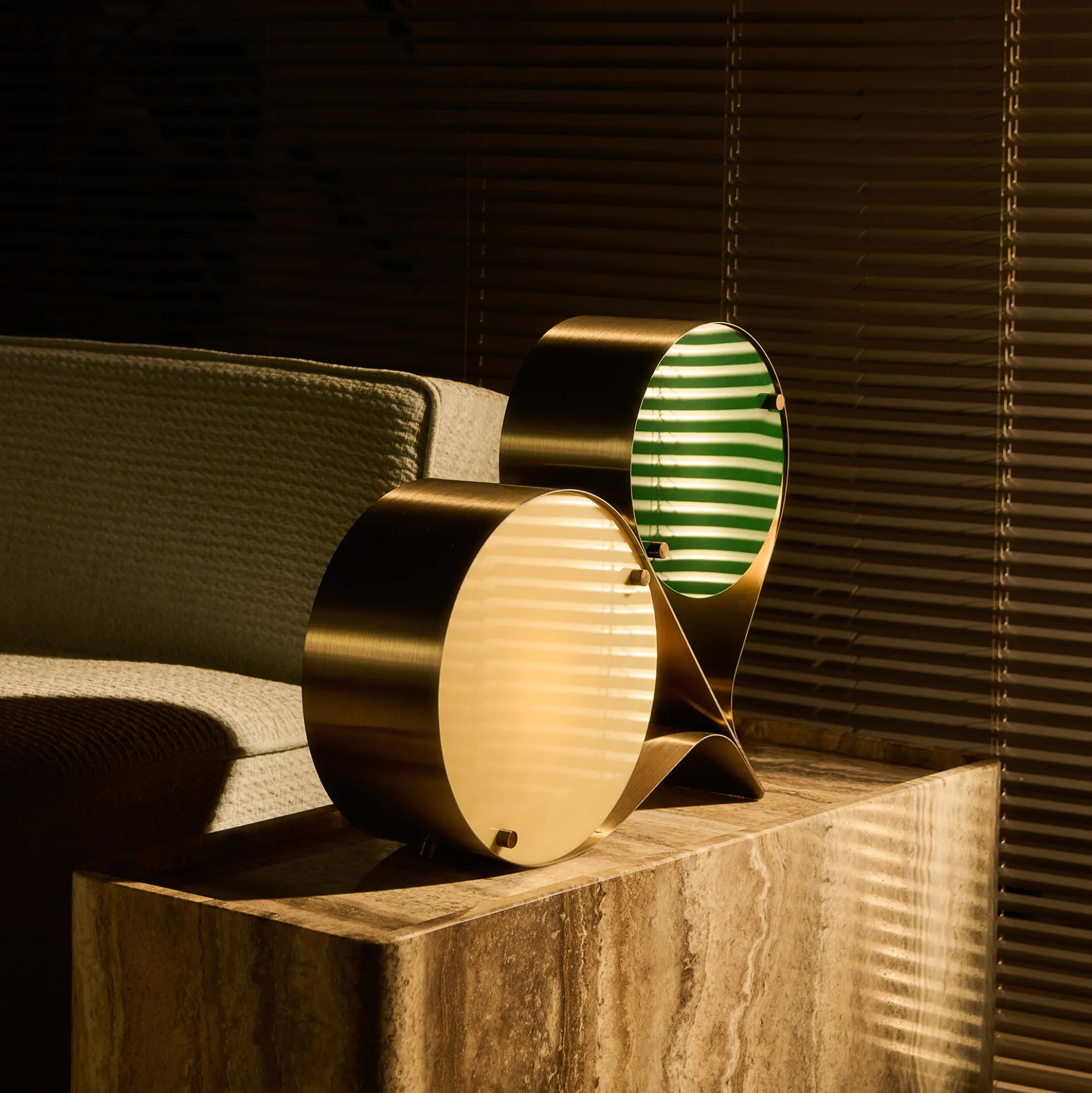 Coppia Table Lamp, ivory/clover