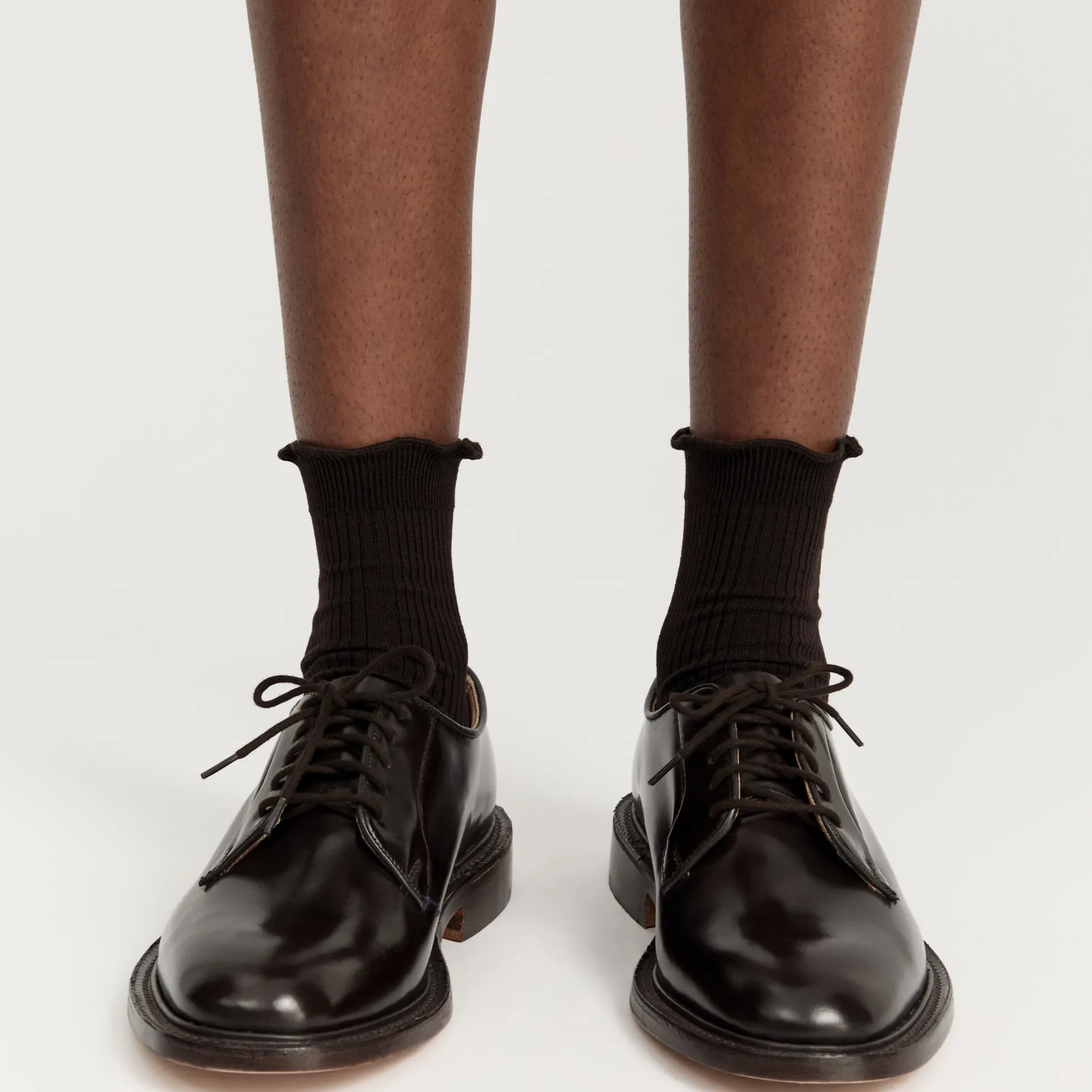 Cotton Frill Sock, chocolate