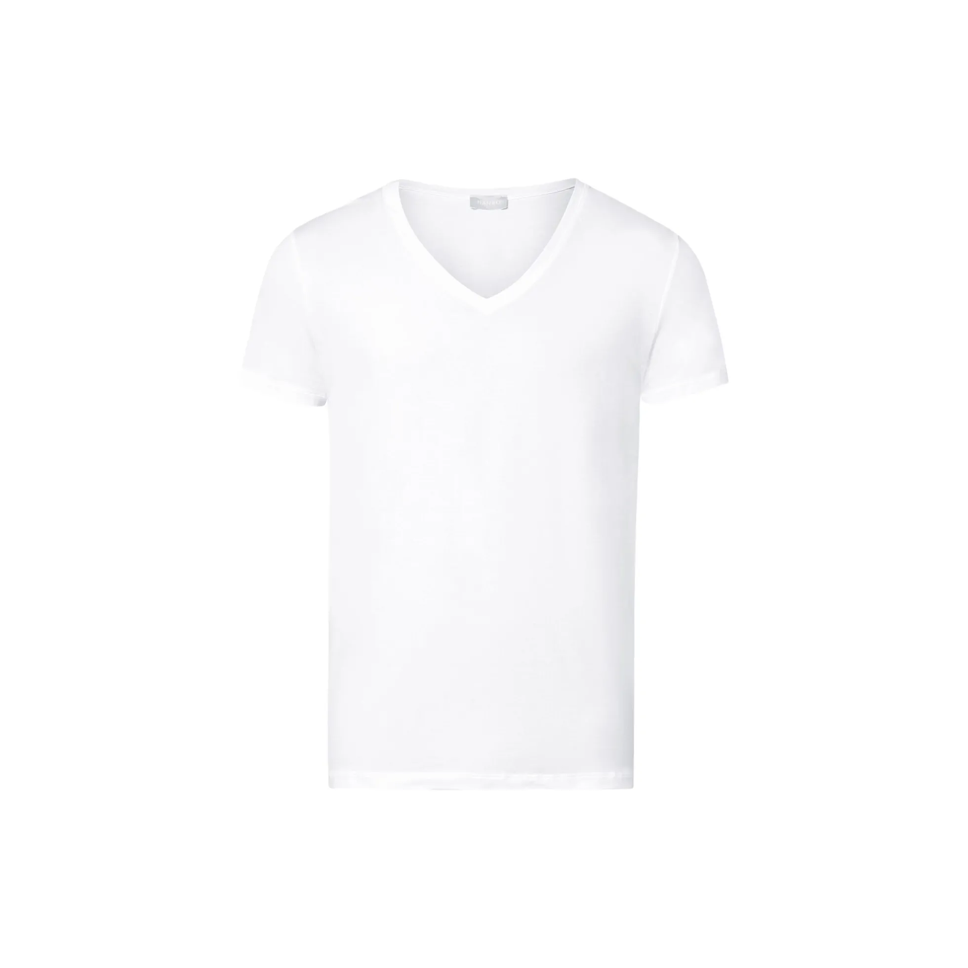 Cotton Superior SS Shirt V-Neck, white